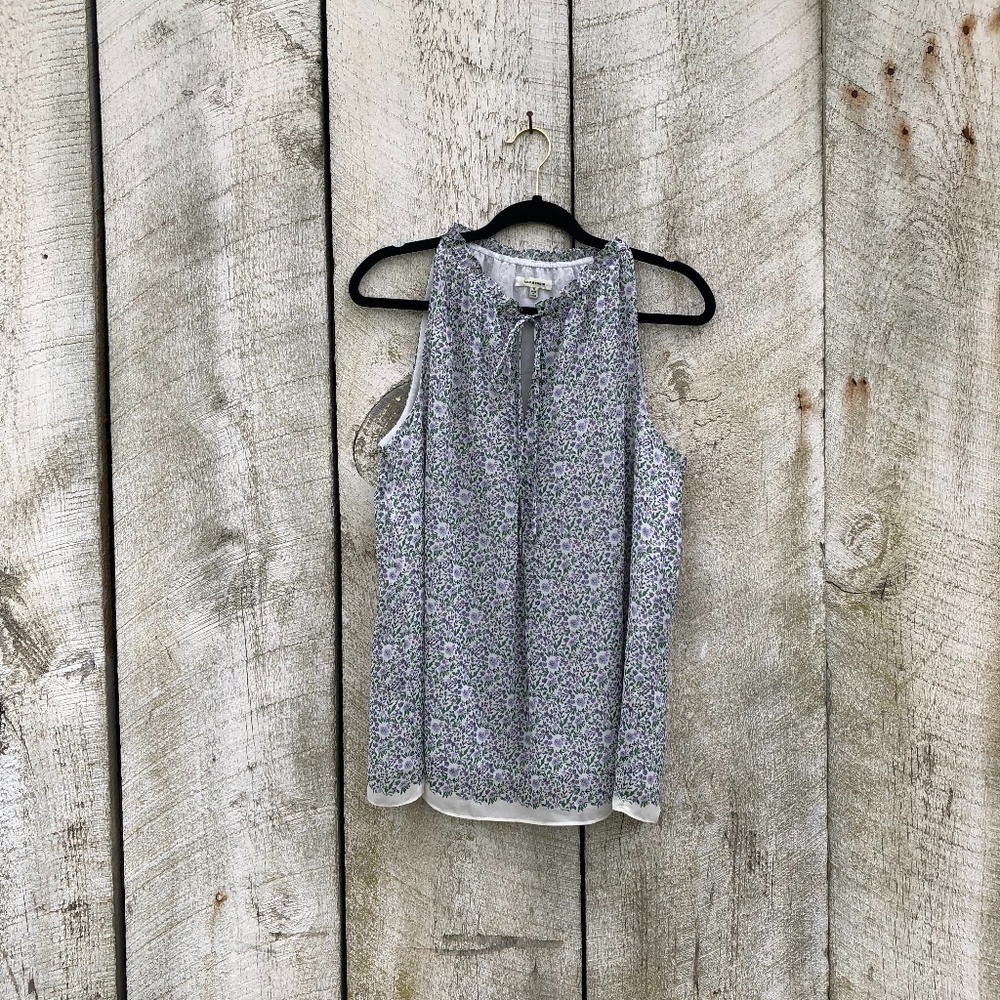 Max Studio | floral keyhole neck tank top